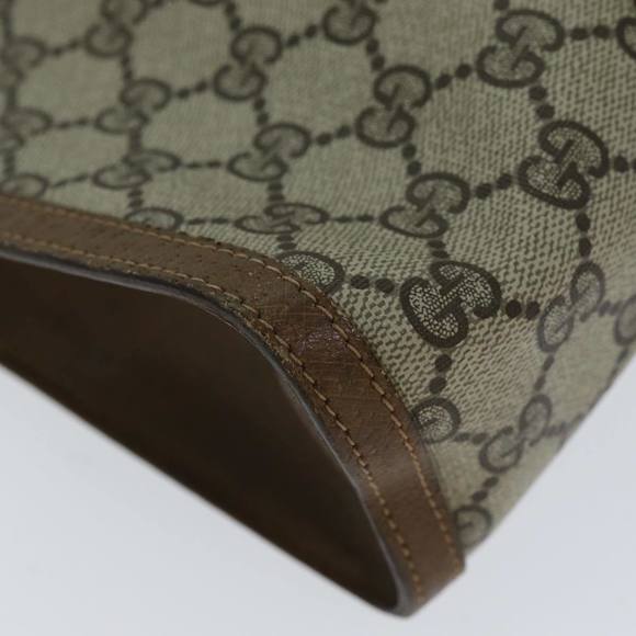 GUCCI GG Supreme Web Sherry Line Clutch Bag PVC Beige Red 89 01 033 Auth yk12556 - Picture 14 of 16